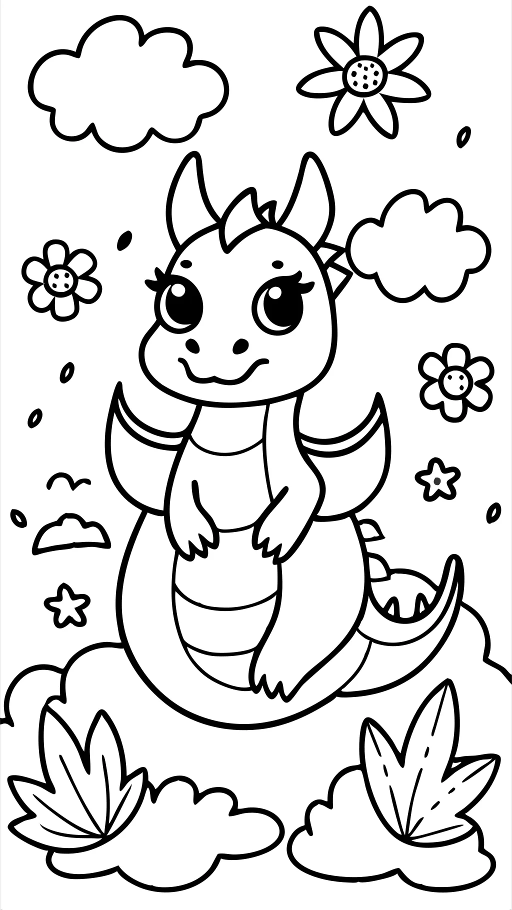 pages à colorier mignon dragon